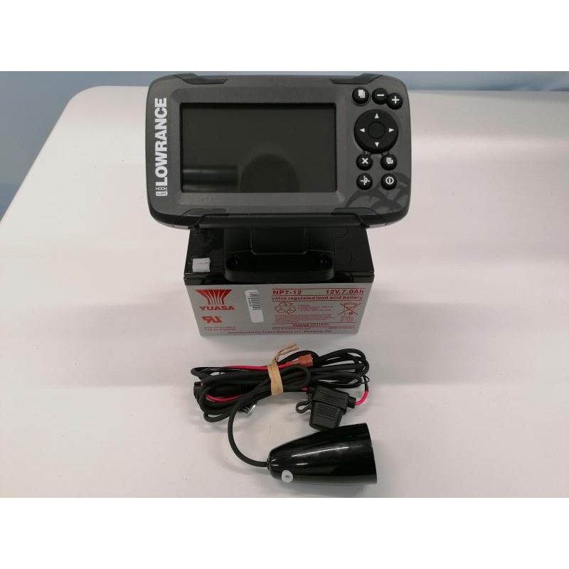 Fishfinder LOWRANCE Hook2-4x GPS with ice transducer and 7Ah 12V